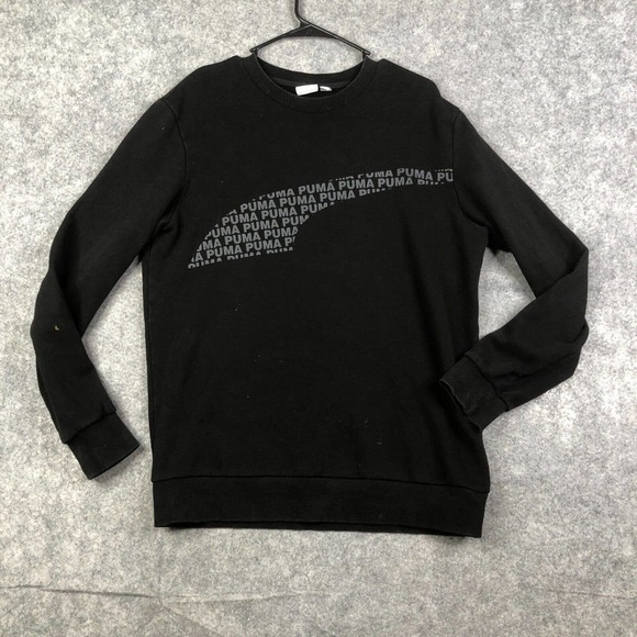 PUMA Men's Sweater Black Long Sleeve Sweatshirt Pullover Size Medium Graphic - Picture 1 of 9